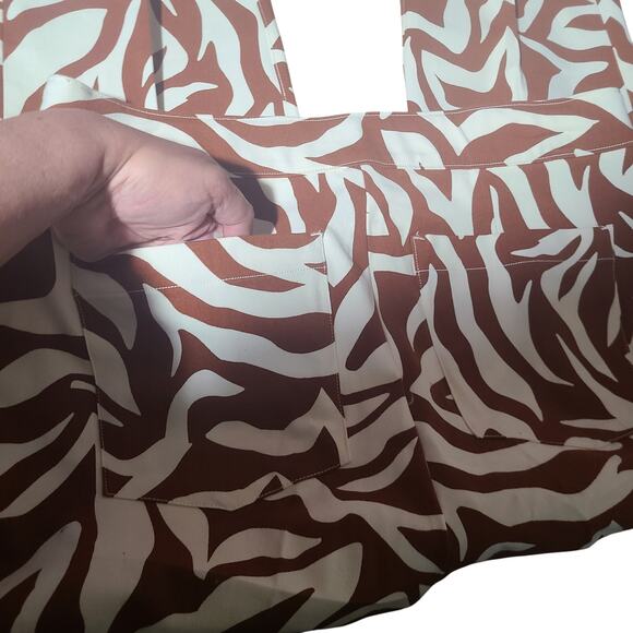 SPANX On The Go Print Ankle Slim Straight Leg Brown Zebra Print Pants L - Picture 7 of 8